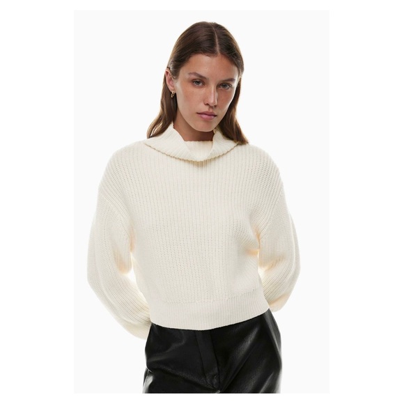 Wilfred Sweaters - WILFRED • Montpellier Merino Wool Waist Turtleneck in Light Birch